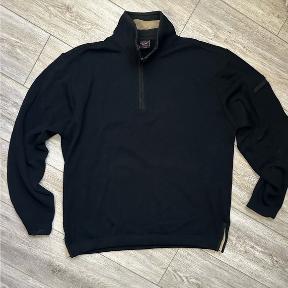 Paul & Shark Yachting 1/4 Zip Wool Sweater Black Large
